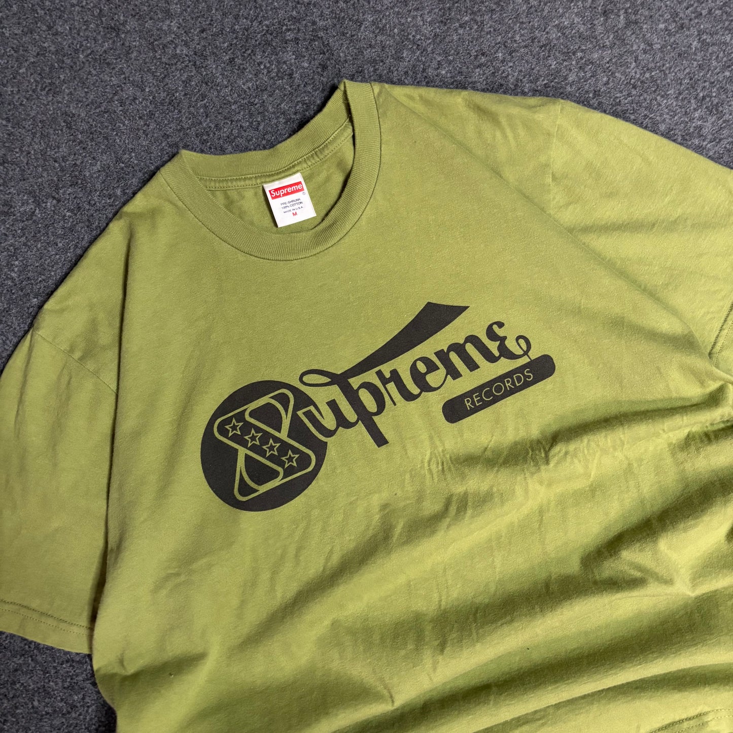 Supreme records tee green