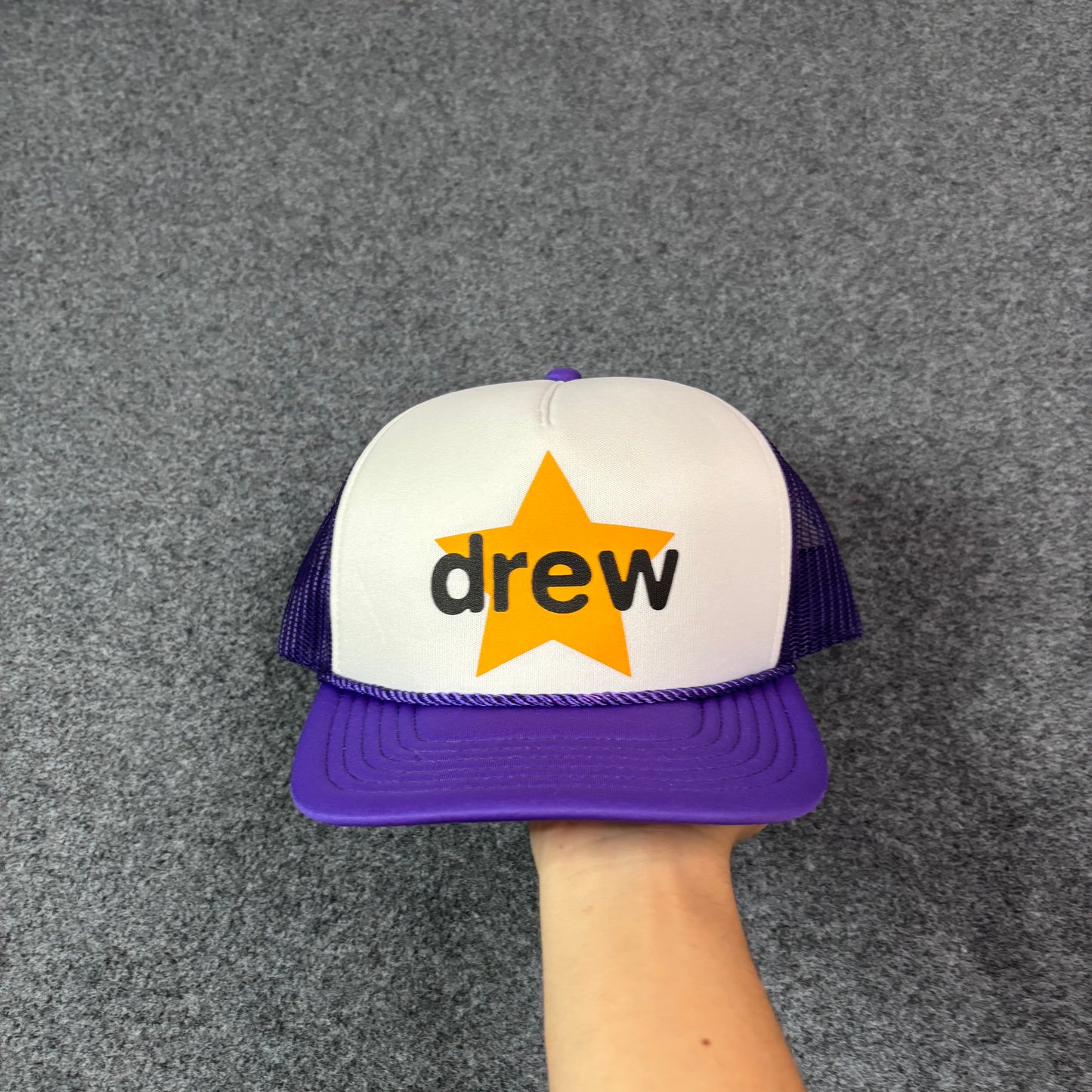 Drew House star purple trucker hat