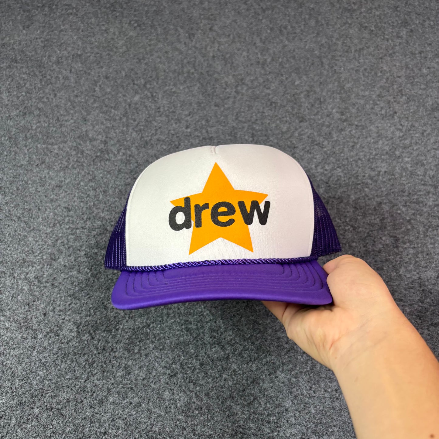 Drew House star purple trucker hat