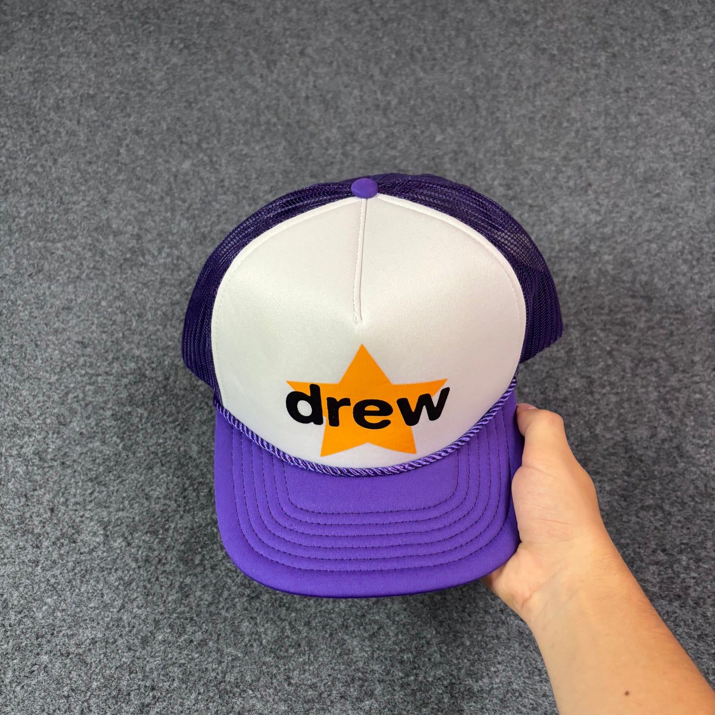 Drew House star purple trucker hat