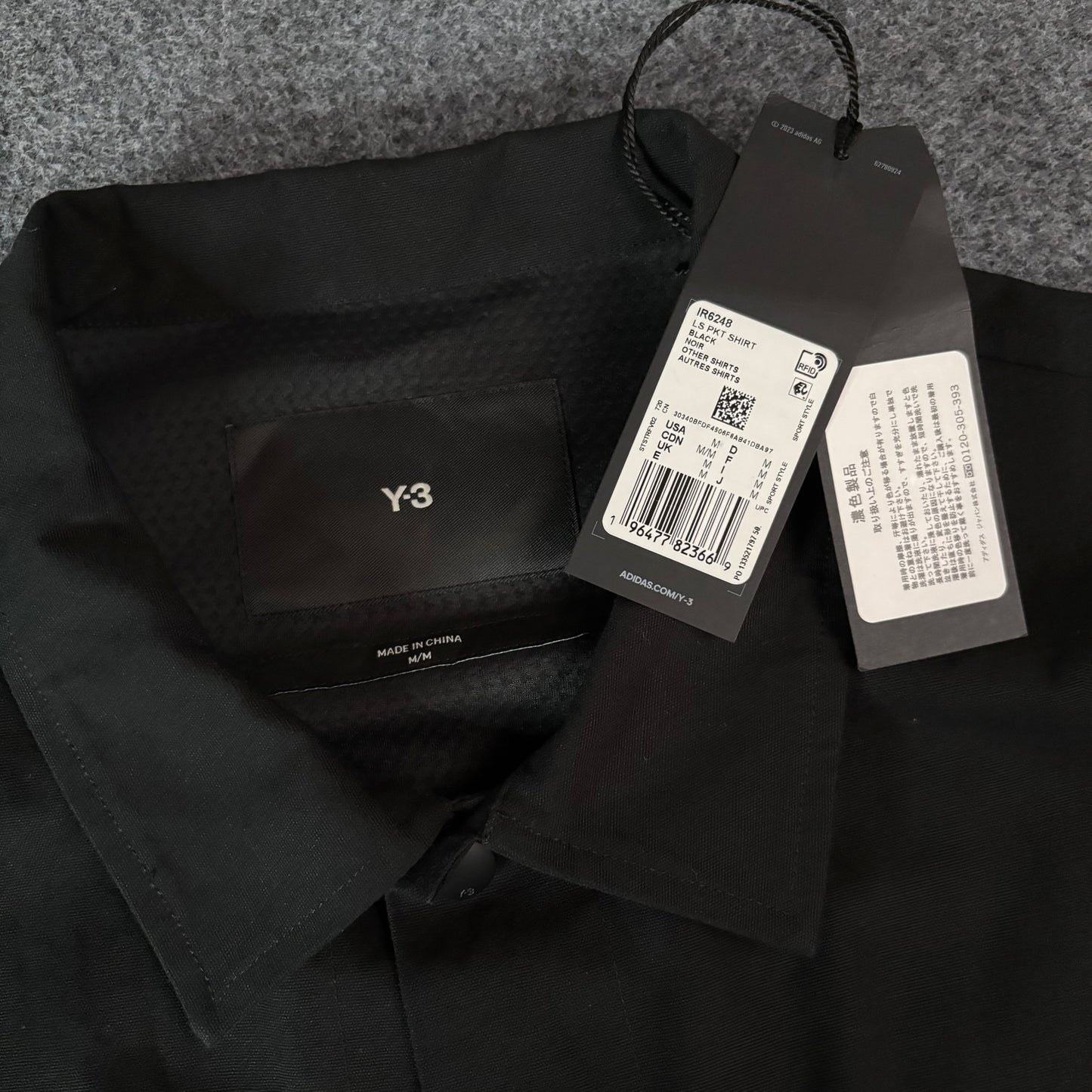 Y-3 Adidas pocket overshirt black